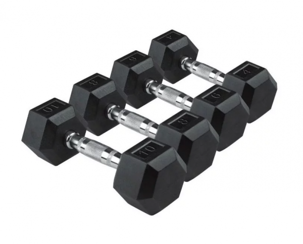 Гексагональные обрезиненные гантели UltraGym UG1013 (Ряд от 2,5 до 25 кг)